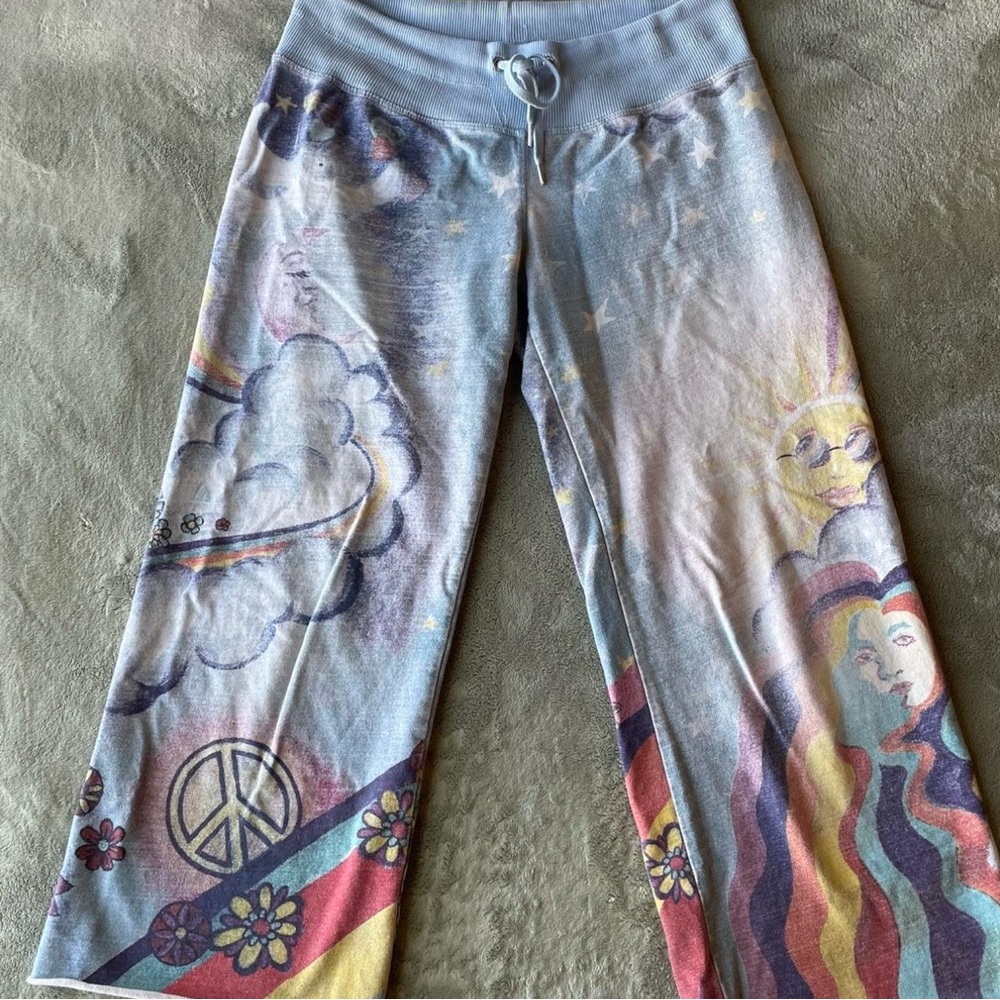 rare Lucky Brand y2k Oriental inspired flower sweatpants